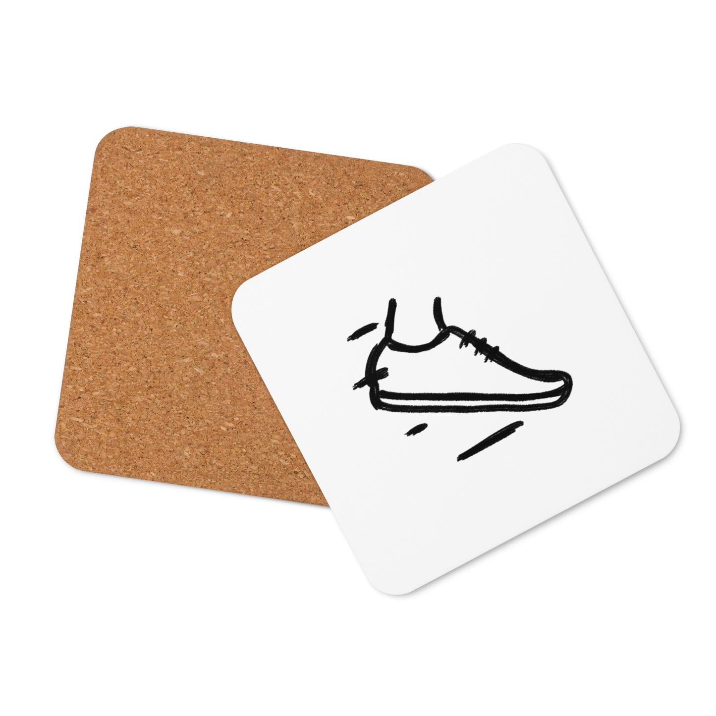 Exercise cork-back coaster