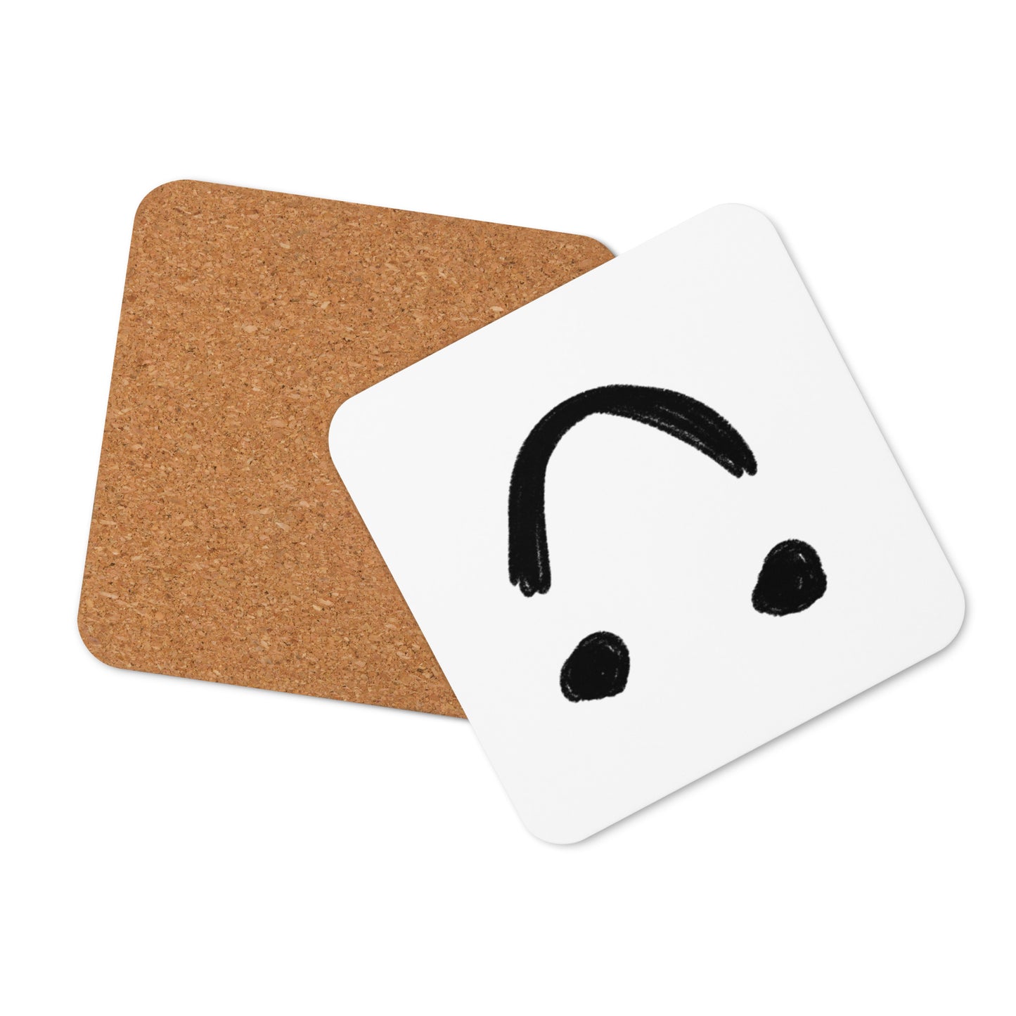 Playful cork-back coaster