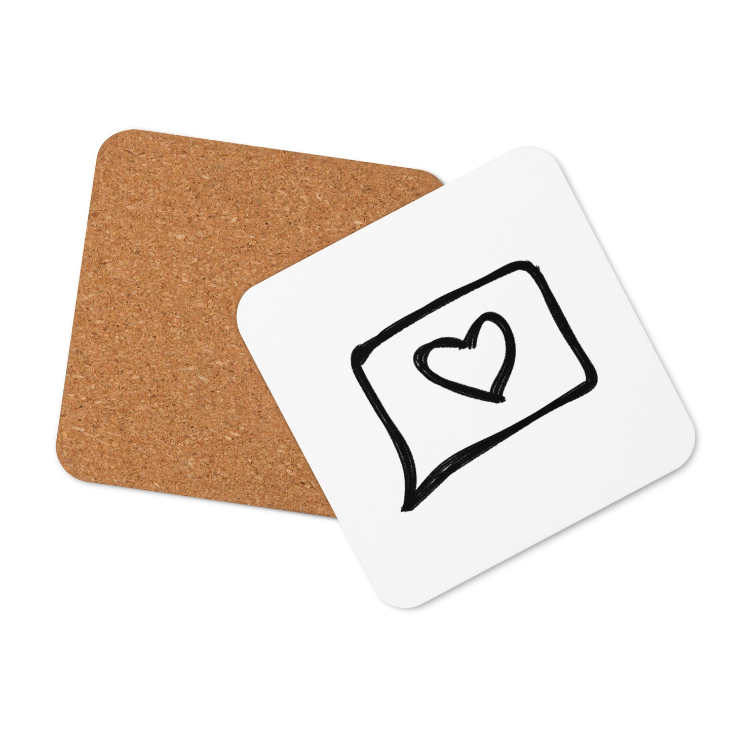 Self-talk cork-back coaster