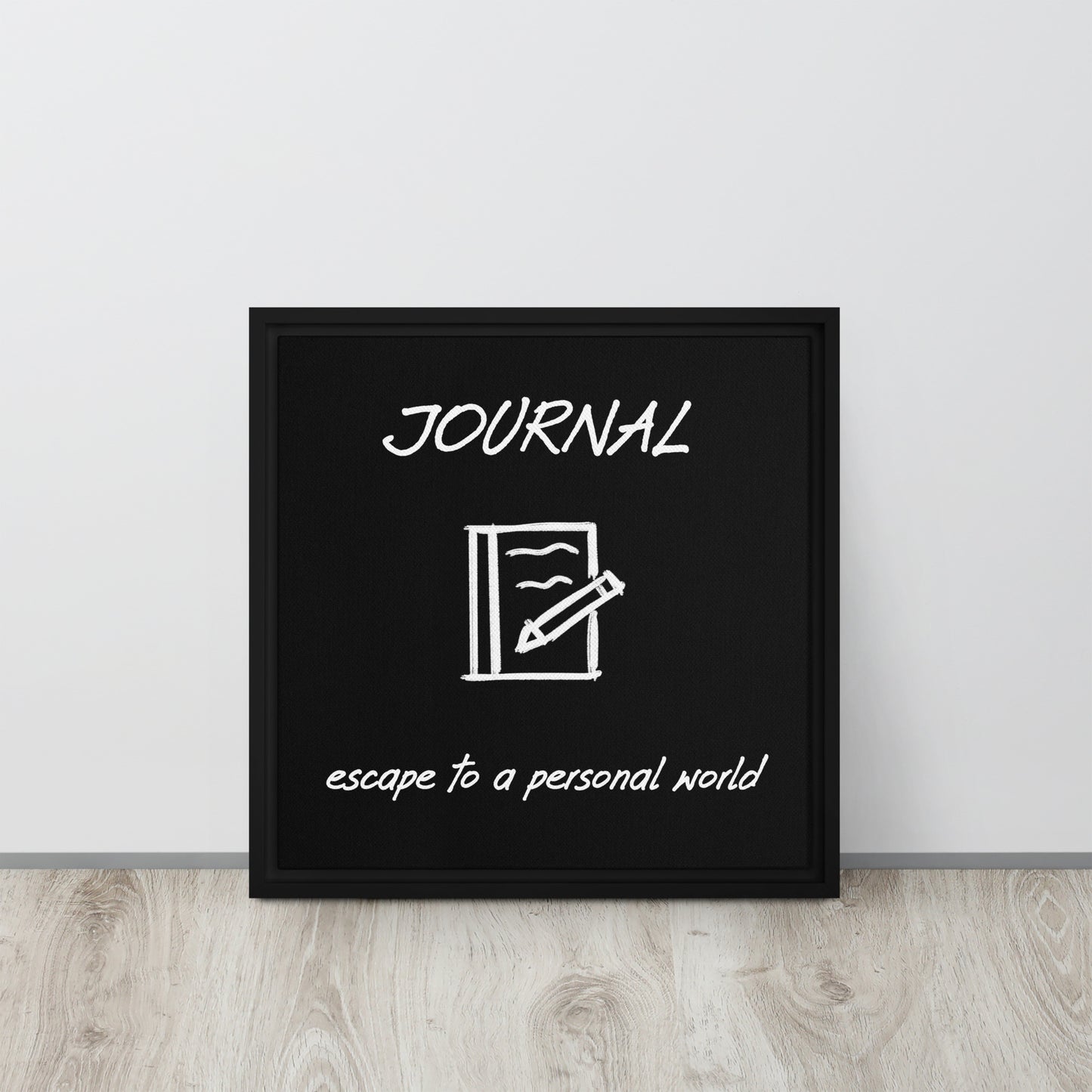 Journal framed canvas