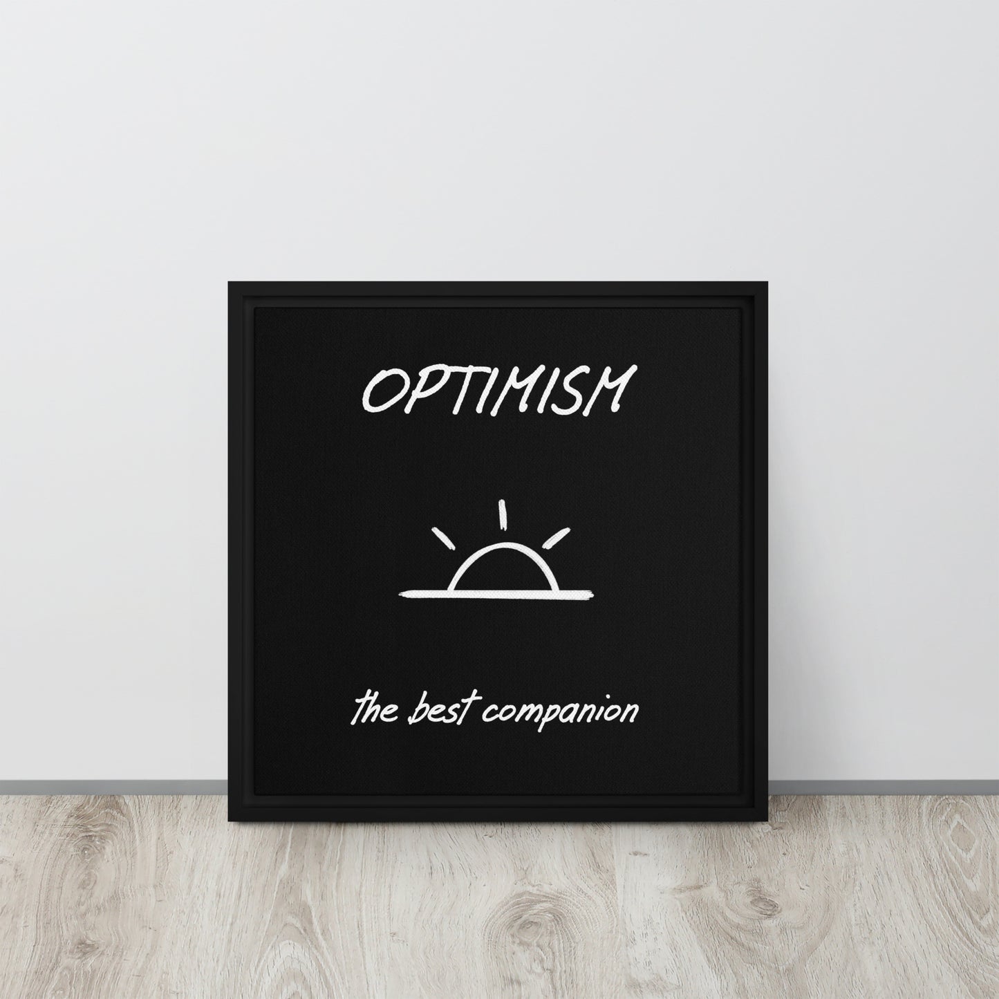 Optimism framed canvas