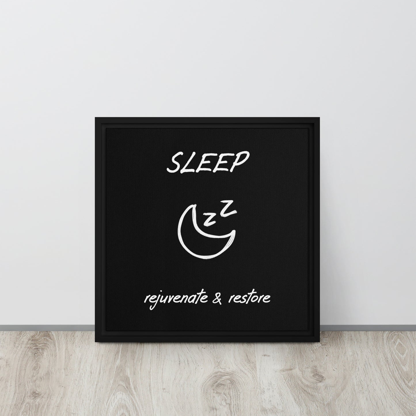 Sleep framed canvas