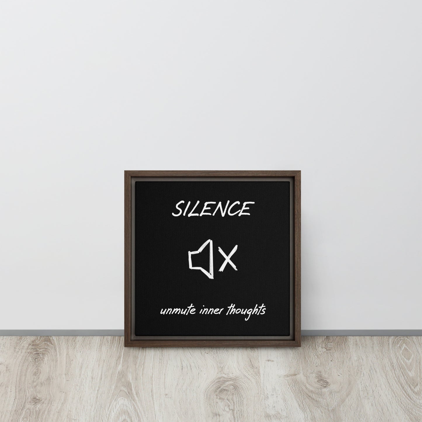 Silence framed canvas