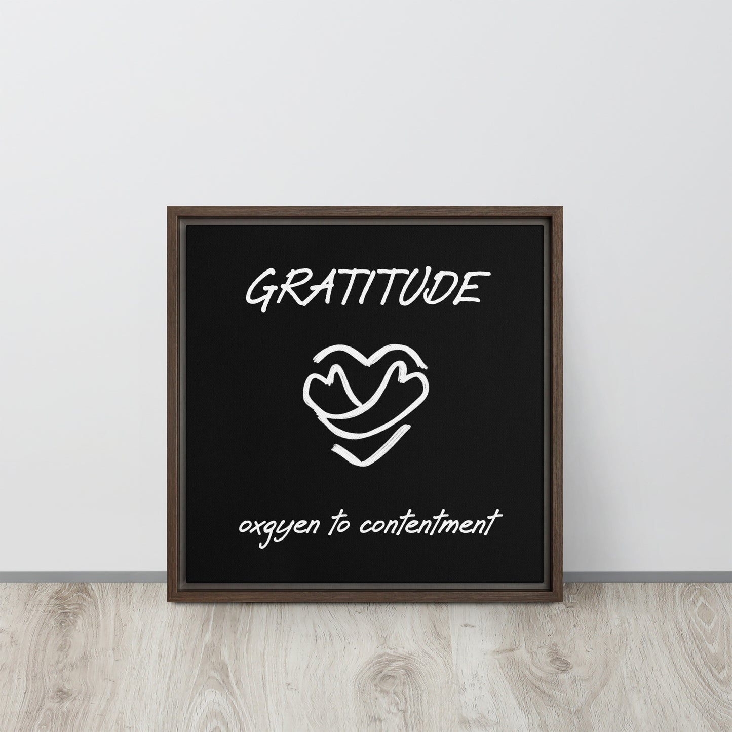 Gratitude framed canvas