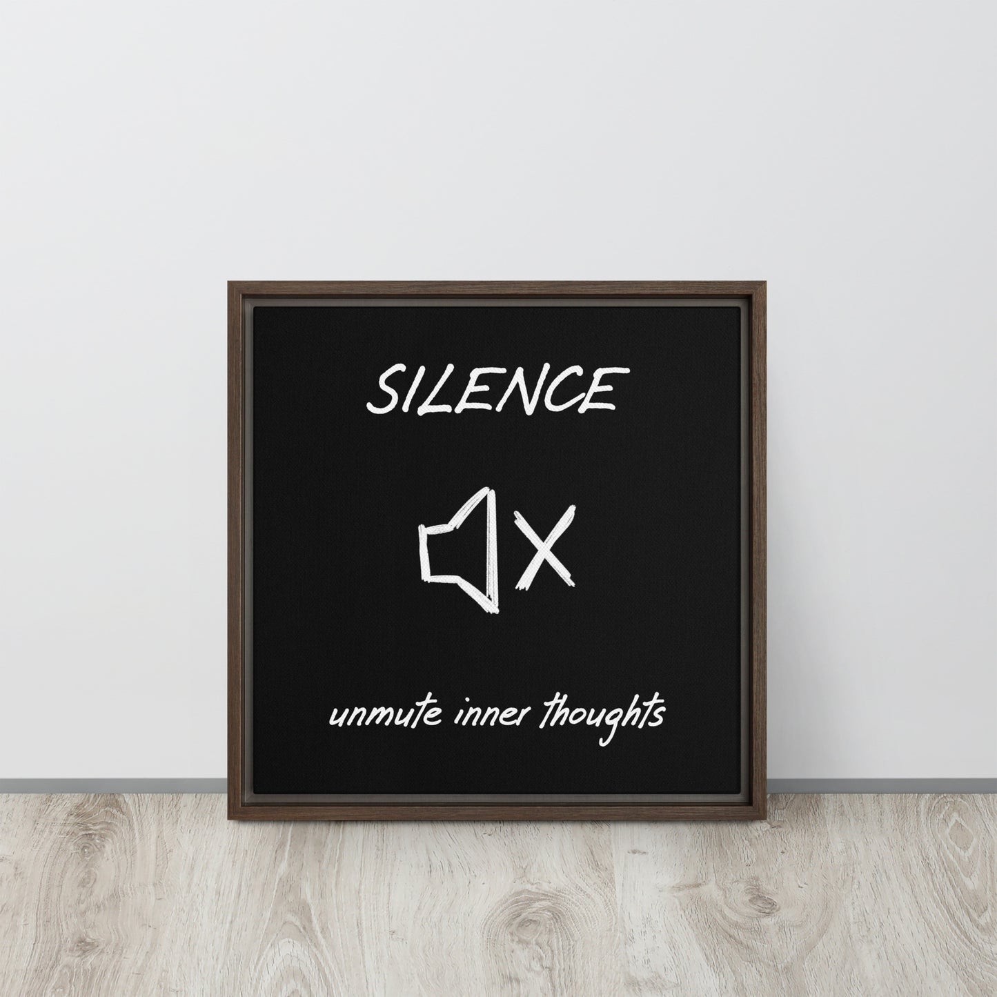 Silence framed canvas