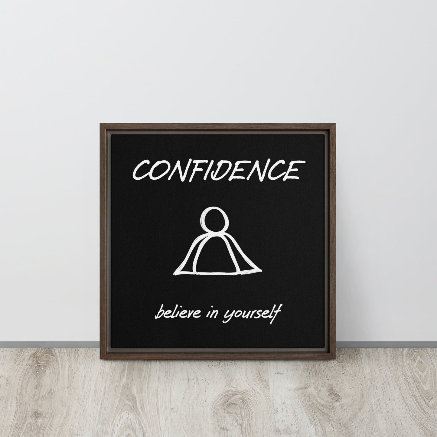 Confidence framed canvas