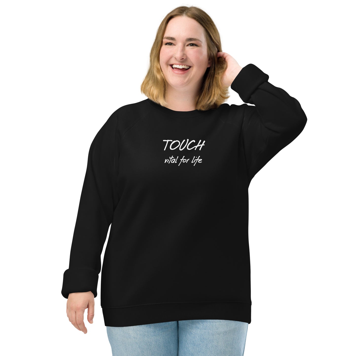 Touch unisex organic raglan sweatshirt