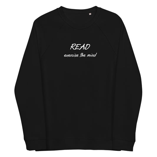 Read unisex organic raglan sweatshirt