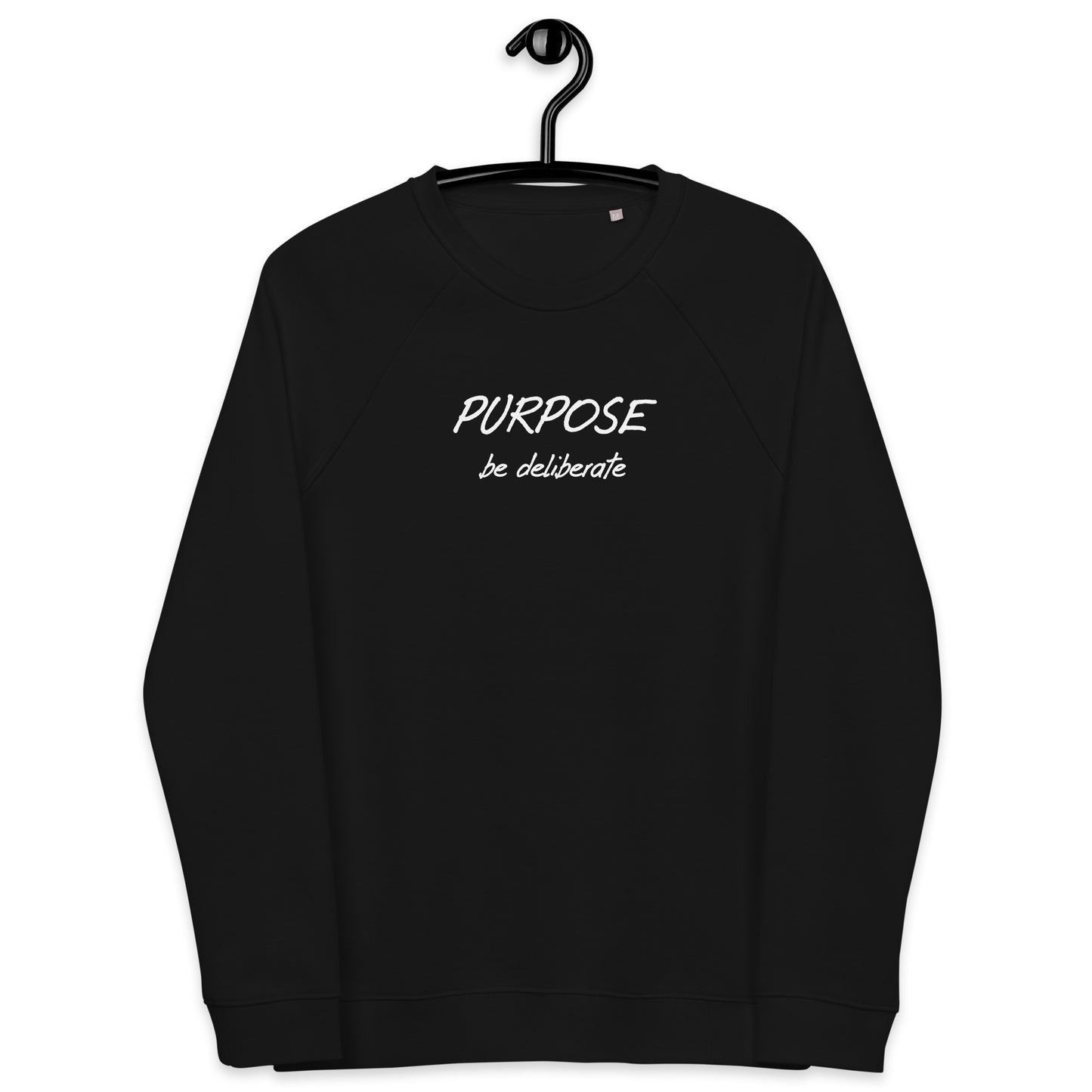 Purpose unisex organic raglan sweatshirt