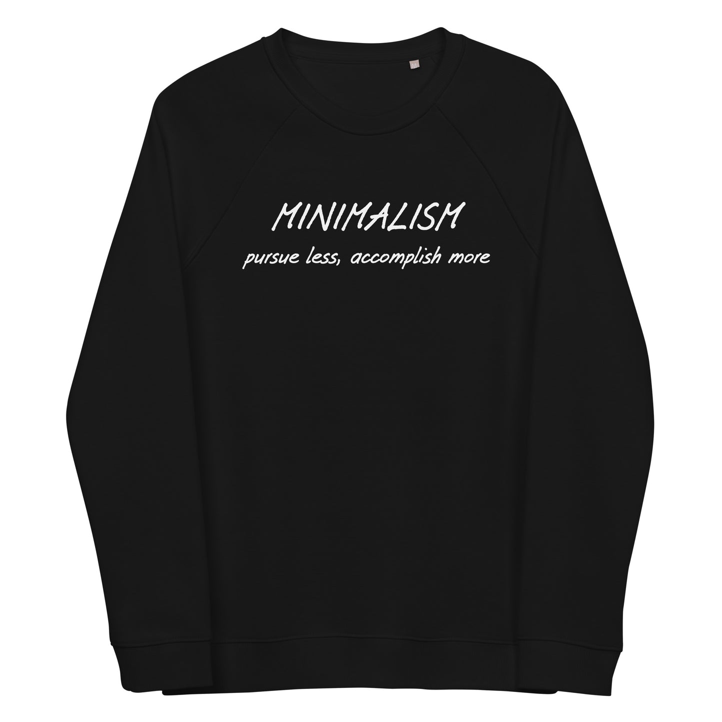 Minimalism unisex organic raglan sweatshirt