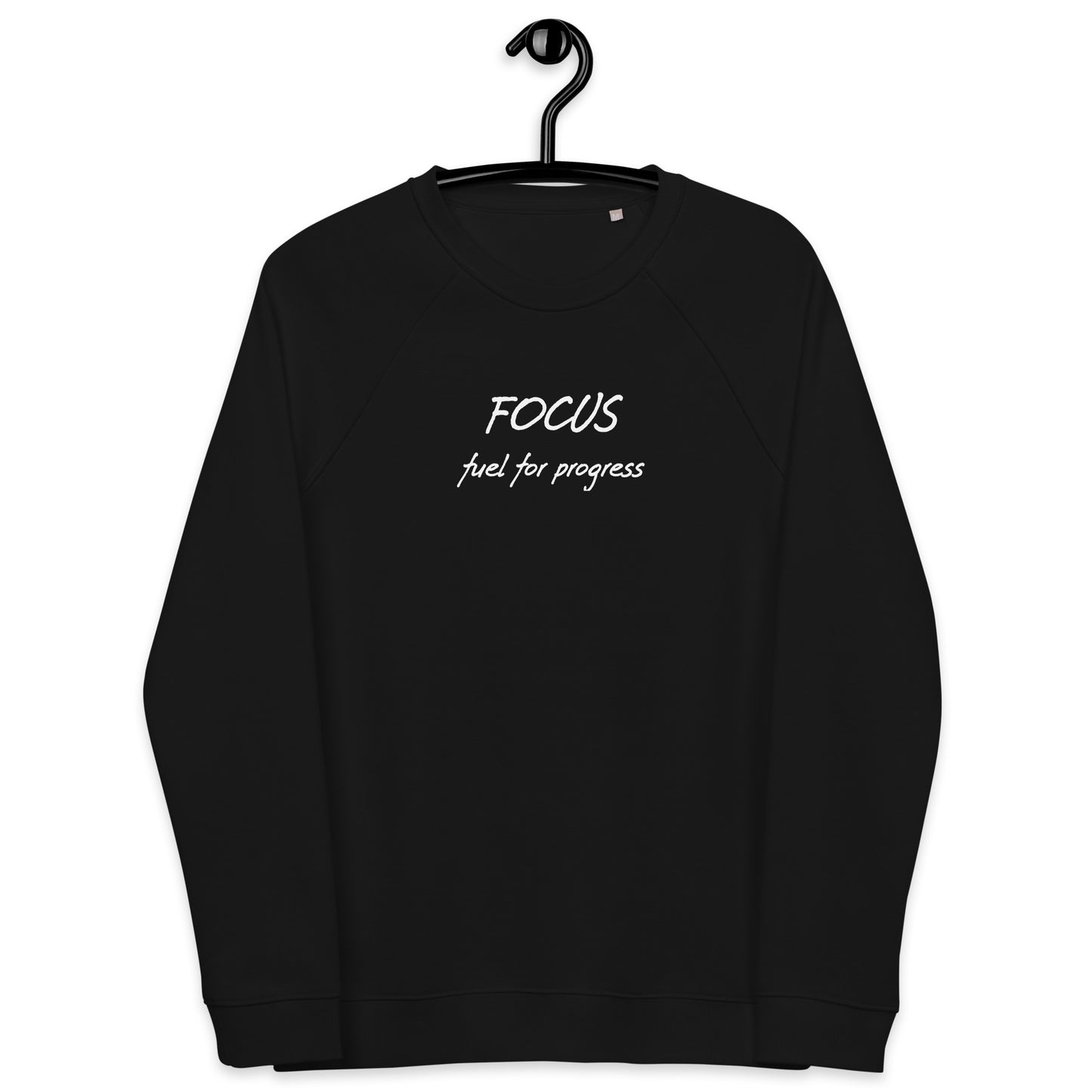 Focus unisex organic raglan sweatshirt