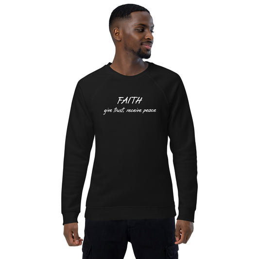 Faith unisex organic raglan sweatshirt