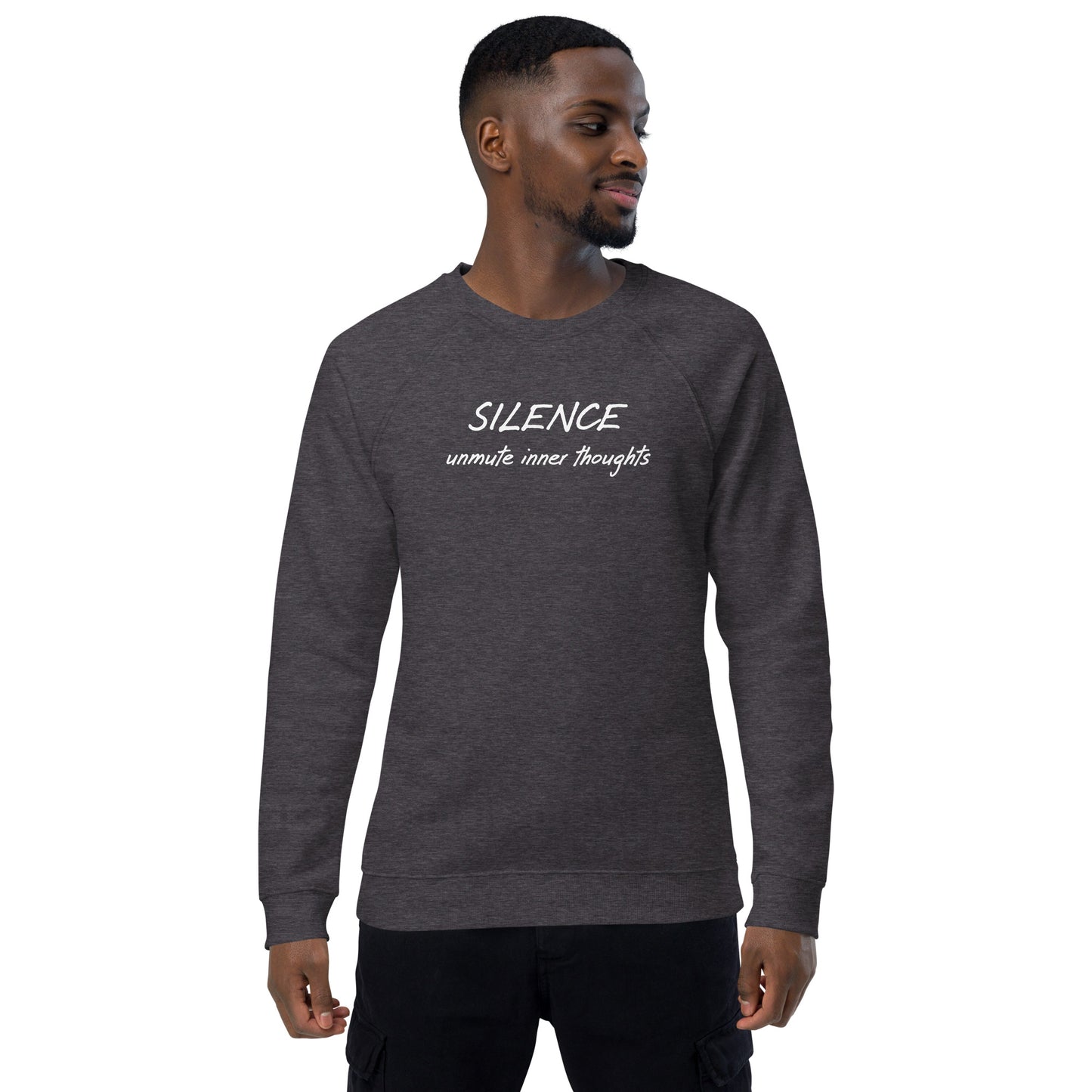 Silence unisex organic raglan sweatshirt