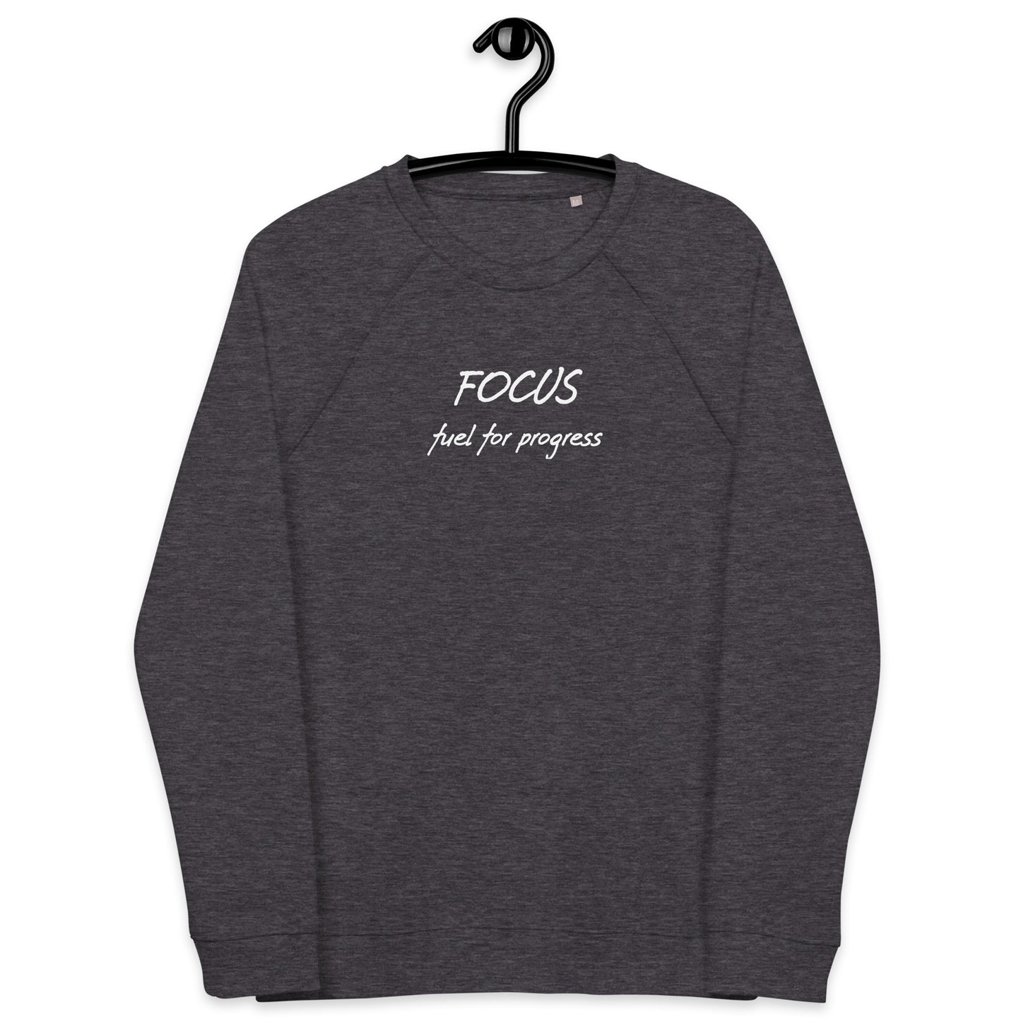 Focus unisex organic raglan sweatshirt