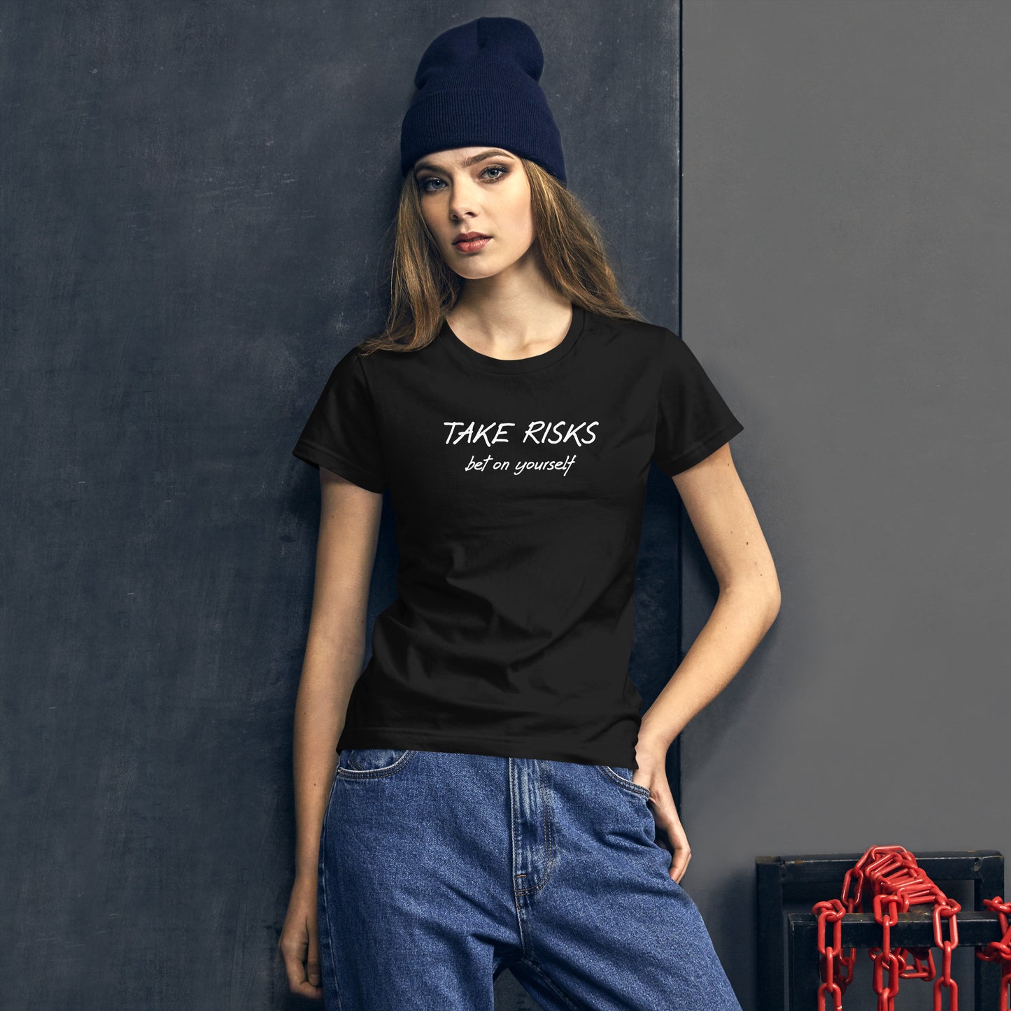 Take risks women's short sleeve t-shirt