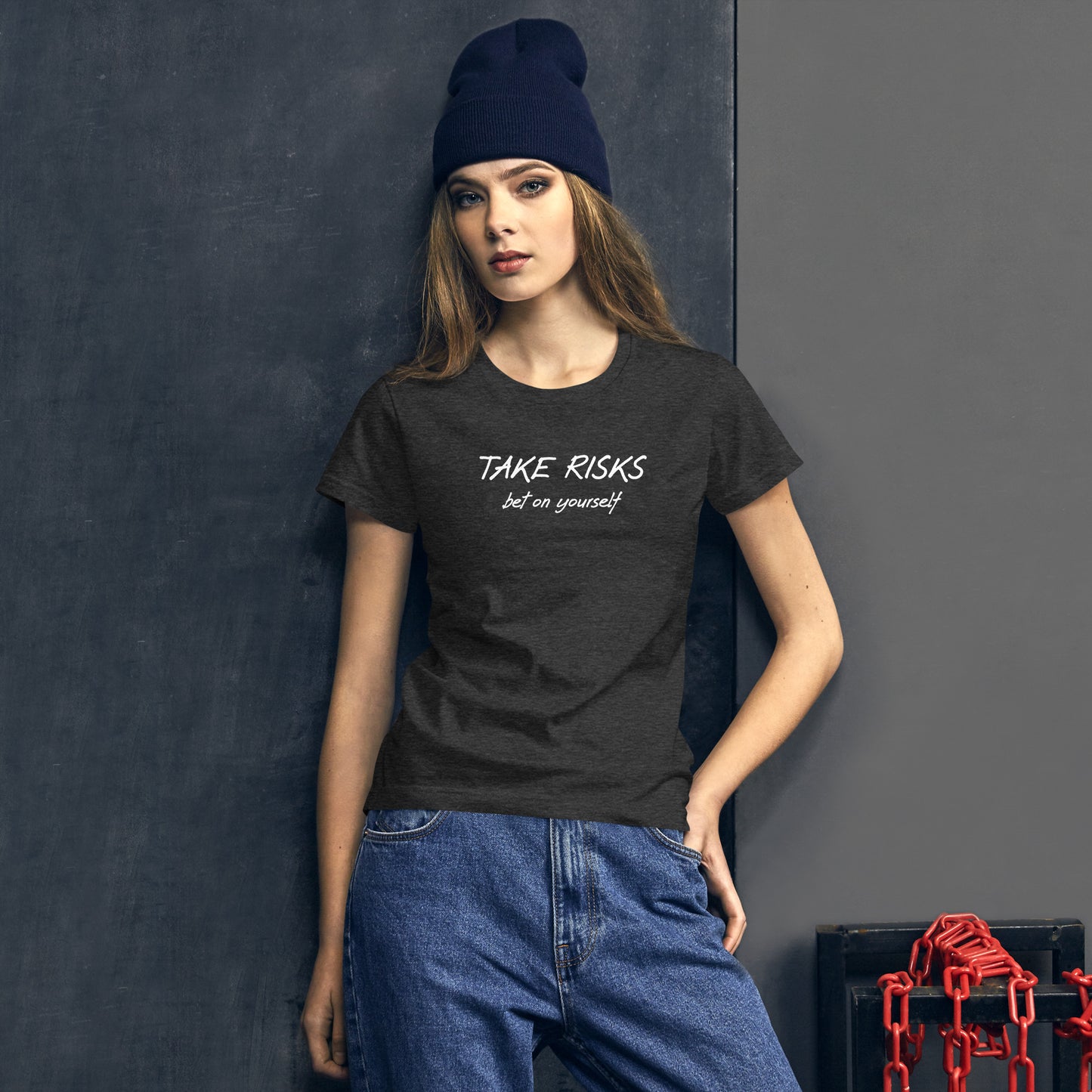 Take risks women's short sleeve t-shirt